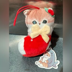 🎄🐱 10cm Christmas X’mas Ornament Mofusand Cat in Holiday Red Sock 🧦 🎀 Plush Doll